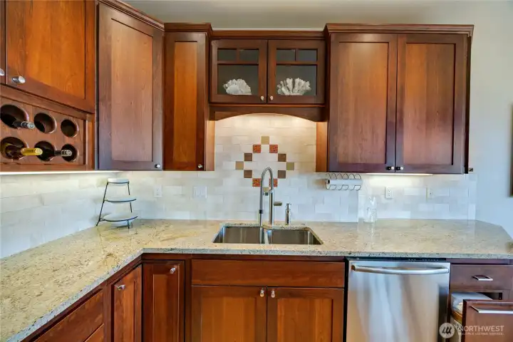 Custom tile and slab granite countertops. Custom tile and slab granite countertops.