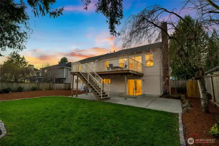 Generous patio space and a fully fenced backyard create the perfect setting for relaxing and entertaining