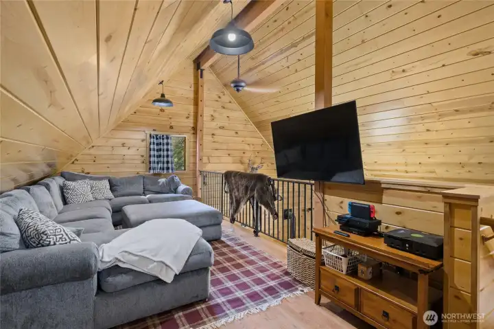 Upstairs also has an additional reck room to enjoy.