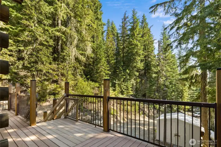 Another view of the stunning deck and wrap around porch.