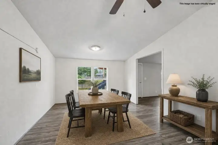 Dining room virtually staged