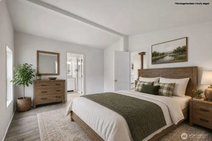 Primary bedroom virtually staged