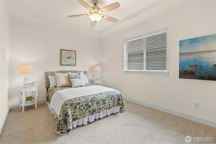 Bedroom off of the living room.