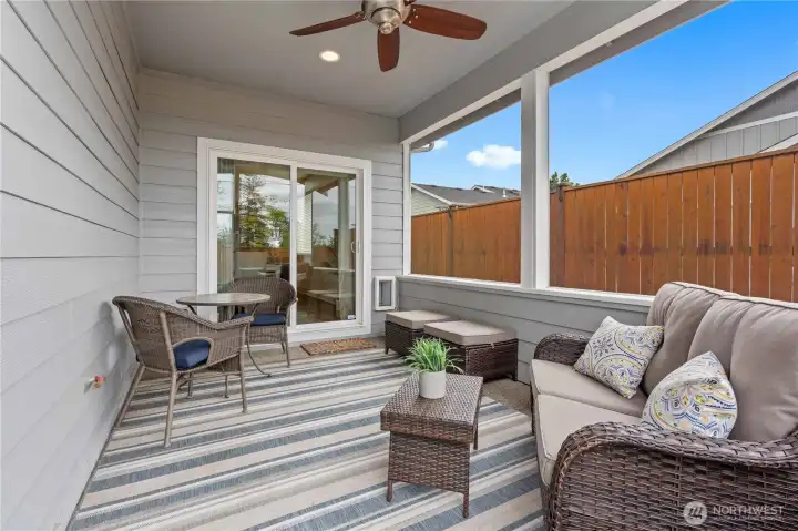 Screened in patio for year around enjoyment!