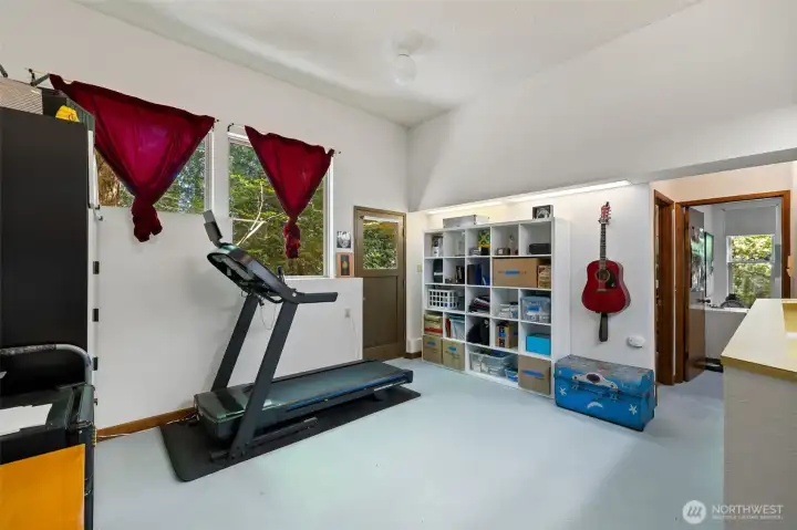 Family room of ASU off the Kitchenette, Door to back yard.