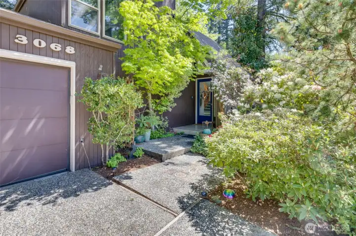 2 car garage and level entry into home