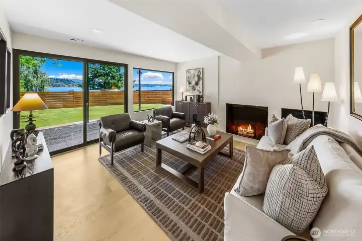 Lower level daylight basement living area