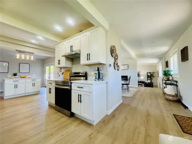 Incredible layout with all adjoined living, dining and kitchen areas.