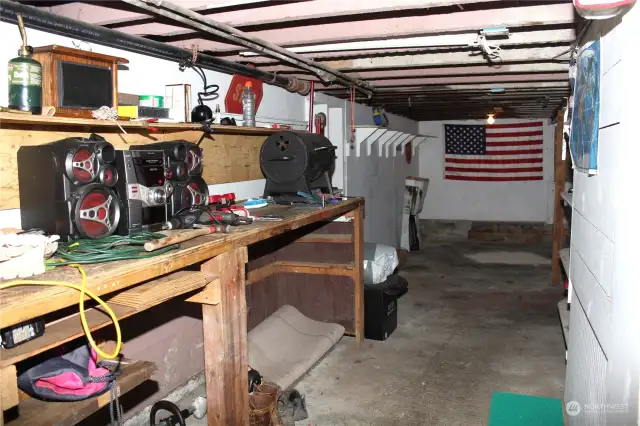 Workshop Space in Basement Garage.