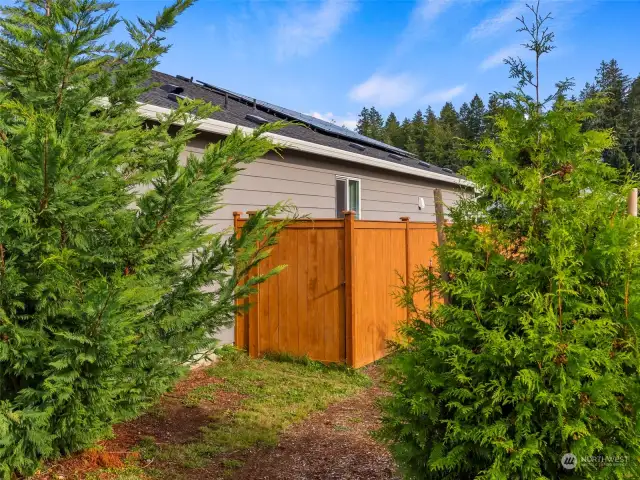 This side of the house is where the solar panels are located.