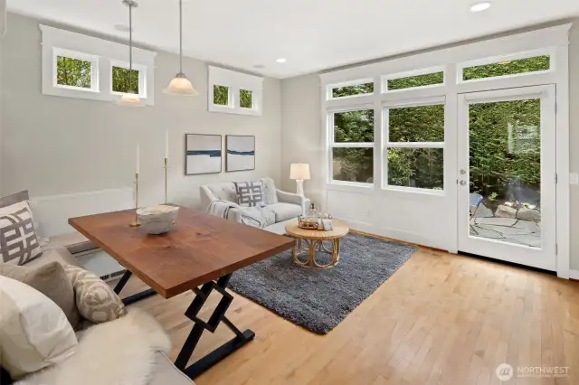 Just out the door is your beautiful backyard oasis—indoor-outdoor living at its most effortless.