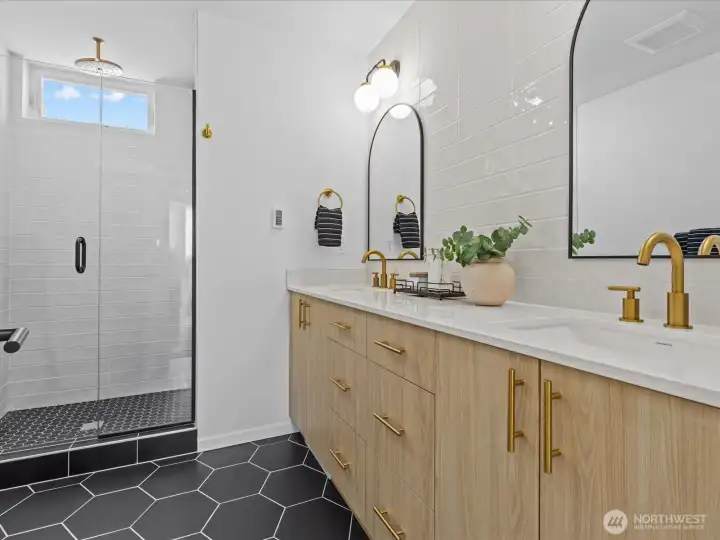 Walk-in shower in primary bath
