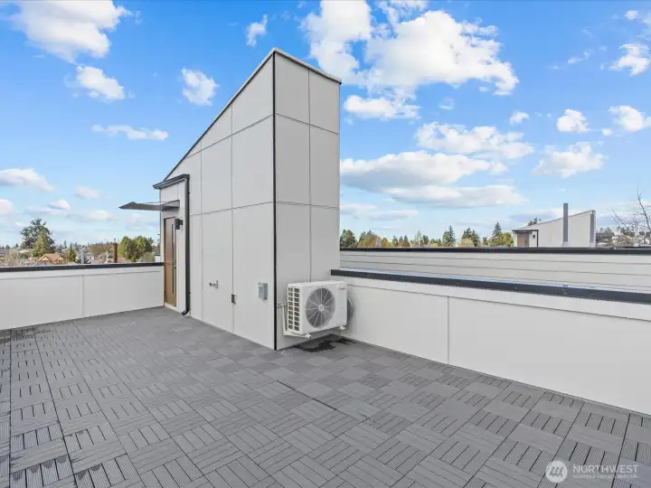 Great rooftop deck with westerly views