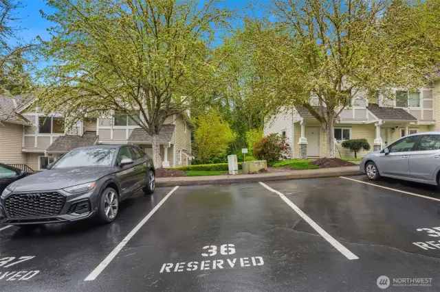 Dedicated parking space.