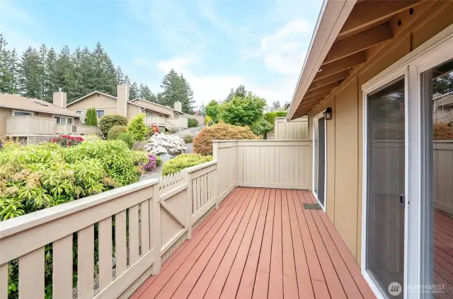 Expansive deck that wraps around the unit with wheel chair access.