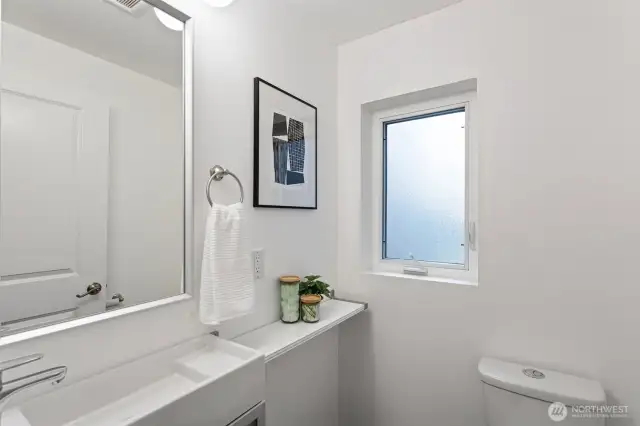 1/2 bathroom next to kitchen area