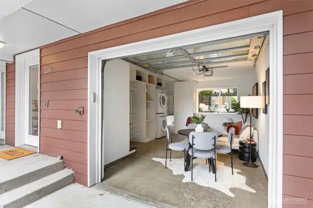 Garage area used as flex space