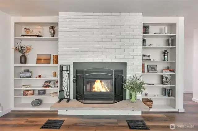 Upper level fireplace