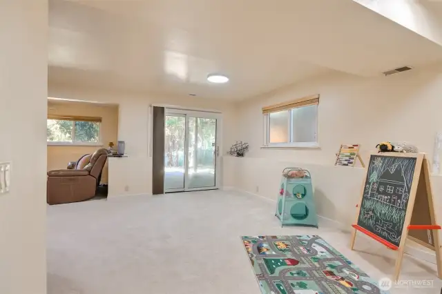 Lower level - sliding door to front patio