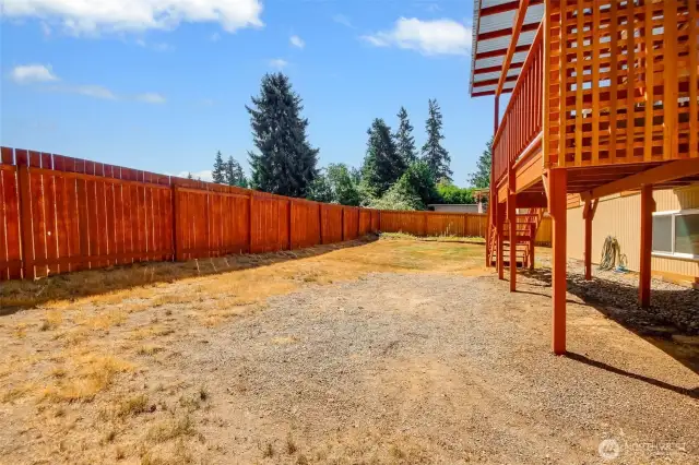 Spacious backyard