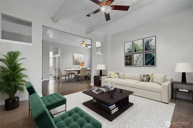 Living/Dining Area. Photo Virtually Staged