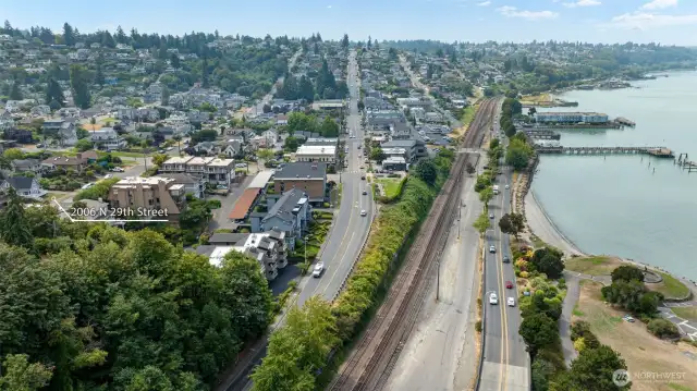 Aerial Photo shows location of home in relation to Ruston Way