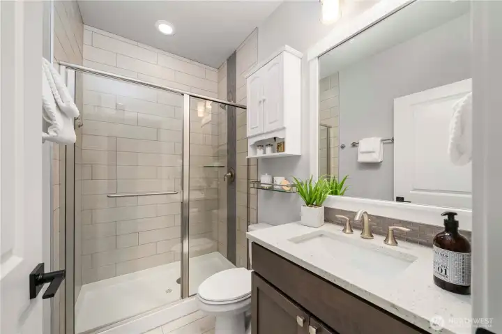 Bathroom on main with a shower