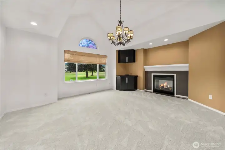 Formal Living Room with built-in Bookcases and Fireplace