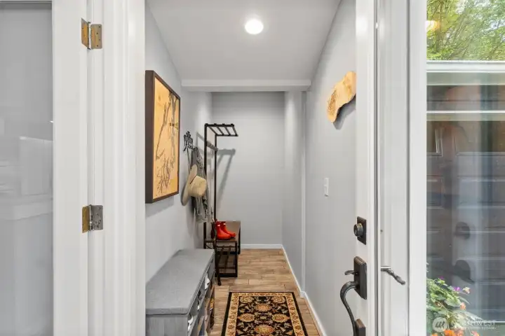 Converted mudroom adds smart organization just off kitchen