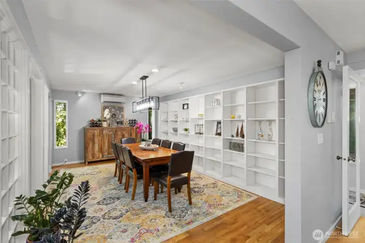 Flow into the generous dining room from the kitchen made for entertaining
