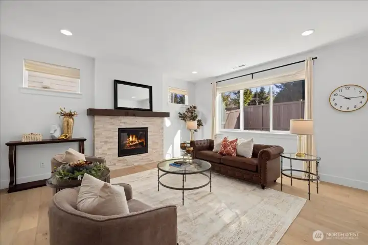 Stone Surround Gas Fireplace – A Striking Focal Point in the Living Room