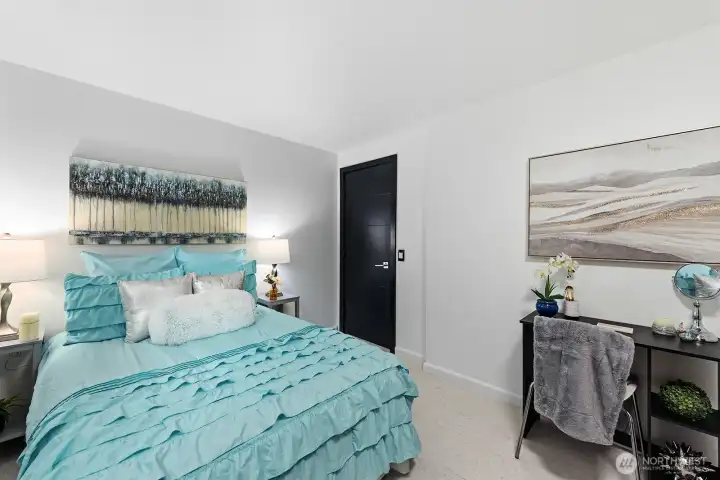 One of three bedrooms