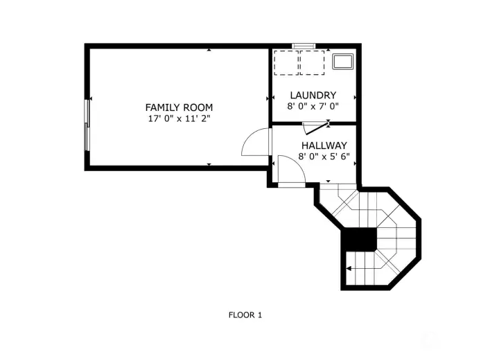 Lower level floor plan.