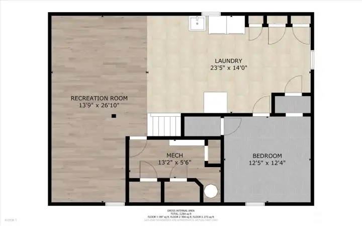 Lower level floor plan