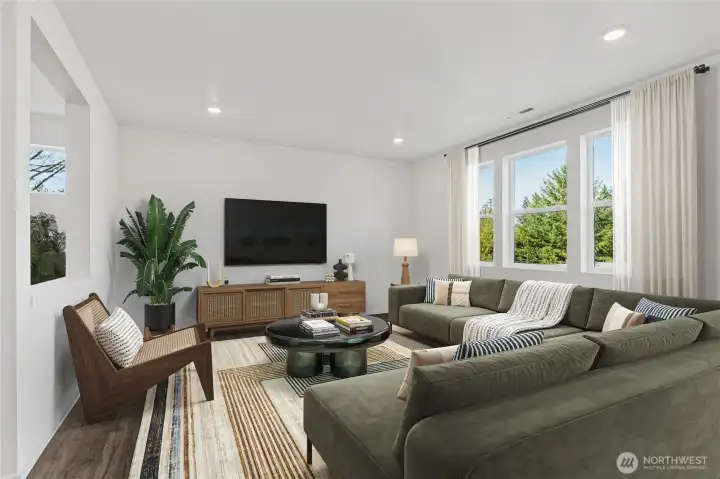 Virtual staging. Photo rendering is representational. Actual home is under construction and finishes, elevation, and paint colors may vary. See site agent for details.