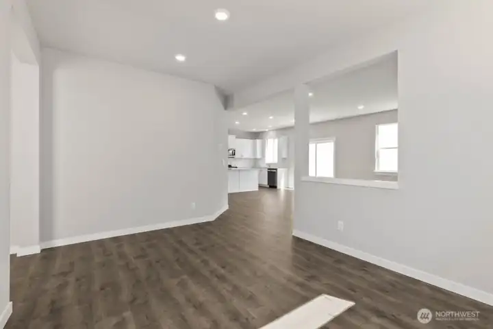 Large dining room for gathering.  Colors and finishes may vary.