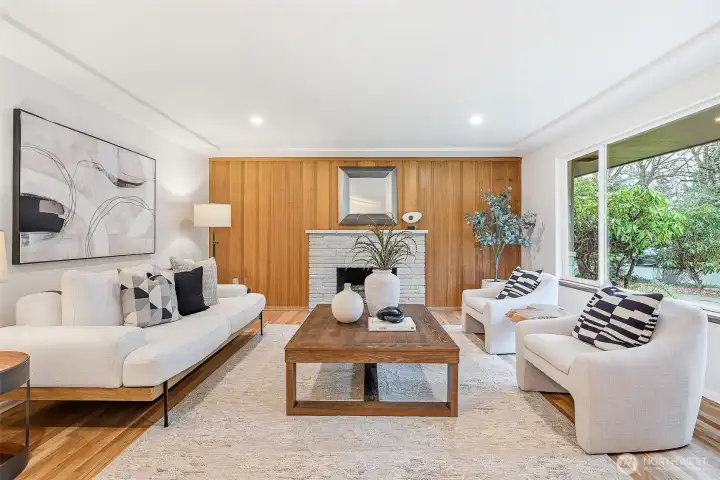 Wood burning fireplace