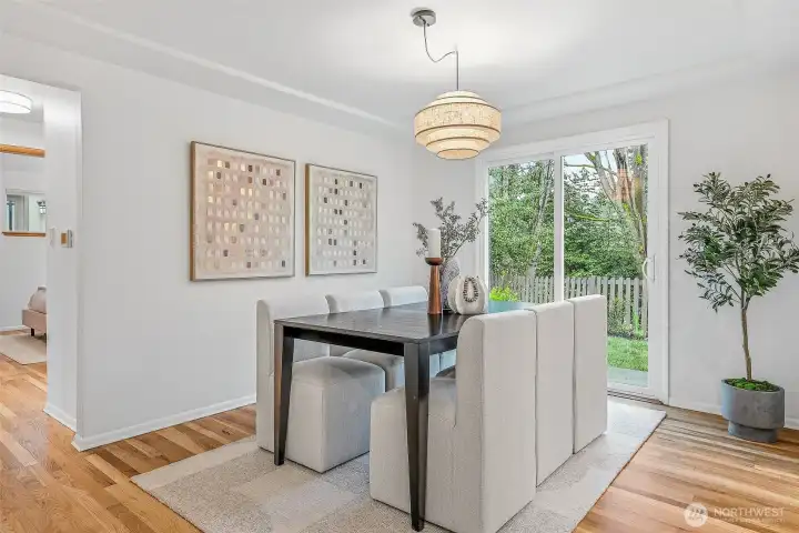 Open to the back yard