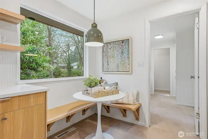 Breakfast nook with a nature view