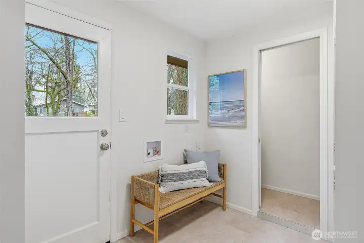 Laundry/mudroom and powder room