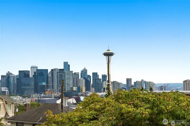 Unparalleled Downtown Seattle & Space Needle views from the comfort of home. Mount Rainier also graces the horizon on a clear day.