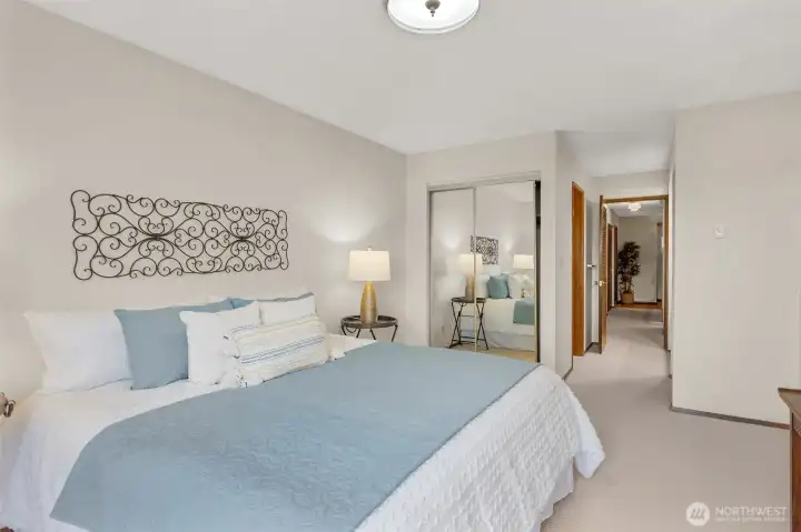 Spacious bedroom retreat with room for a king bed and more.
