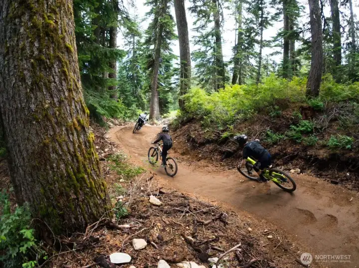 Nearby The Summit Bike Park features 11-miles of trails and high-speed lift access