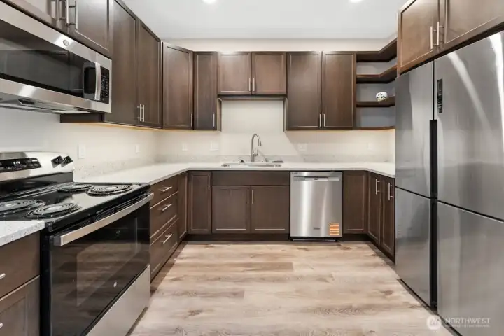 Unit B kitchen - stylish with lots of storage Unit B kitchen - stylish with lots of storage