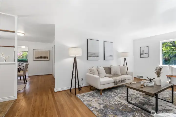 Living Room and adjacent formal Dining Room.