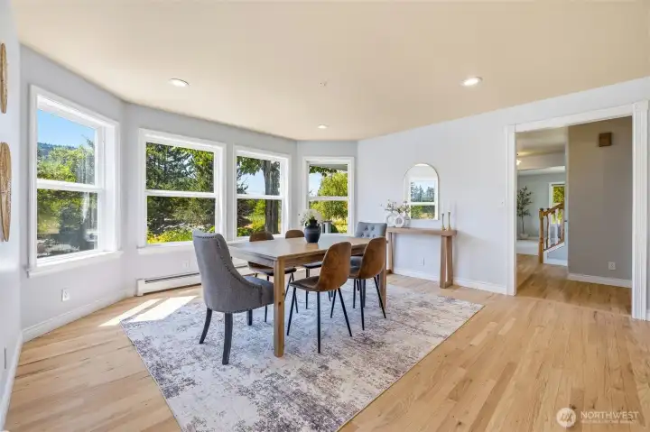 There is a large dining area joining the kitchen There is a large dining area joining the kitchen