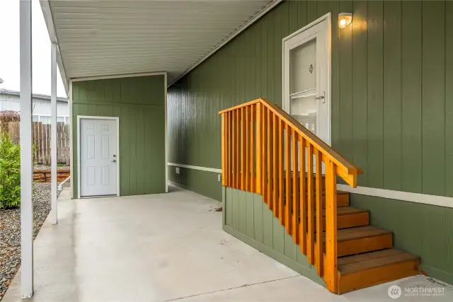 Dual Entrances: Enjoy the convenience of two covered entrances, offering easy access and added protection from the elements.