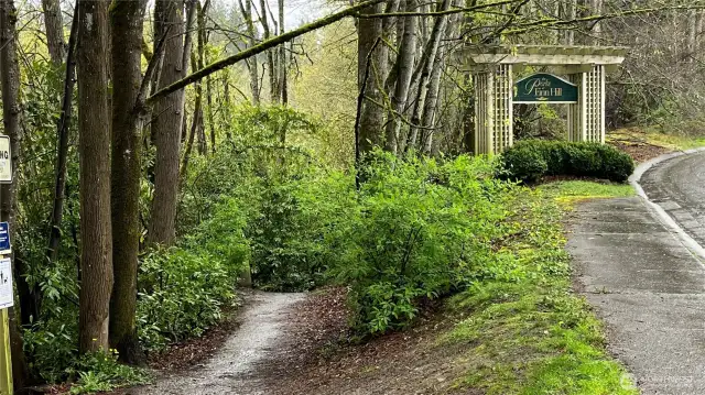 steps from the neighborhood trailhead to OO Denny Park on the shore of lake Washington.