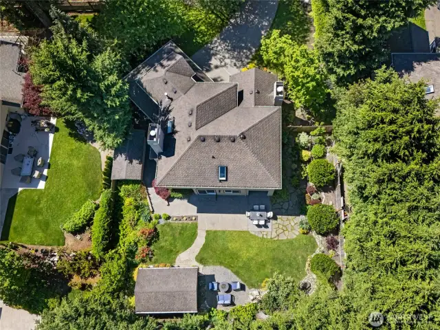with a bright sunny backyard,