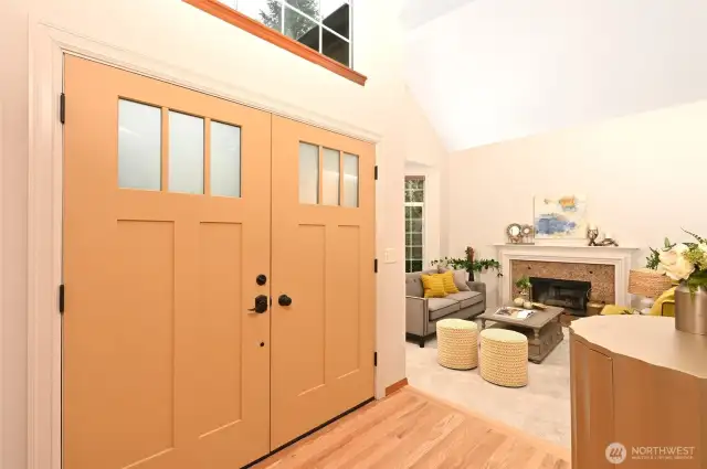 Step into the airy foyer,